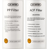 two stage water filtration system, PP Filter and ACF filter by US water